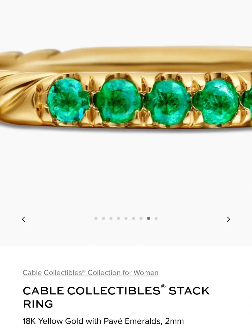 David Yurman Cable Collectibles stack ring 7
